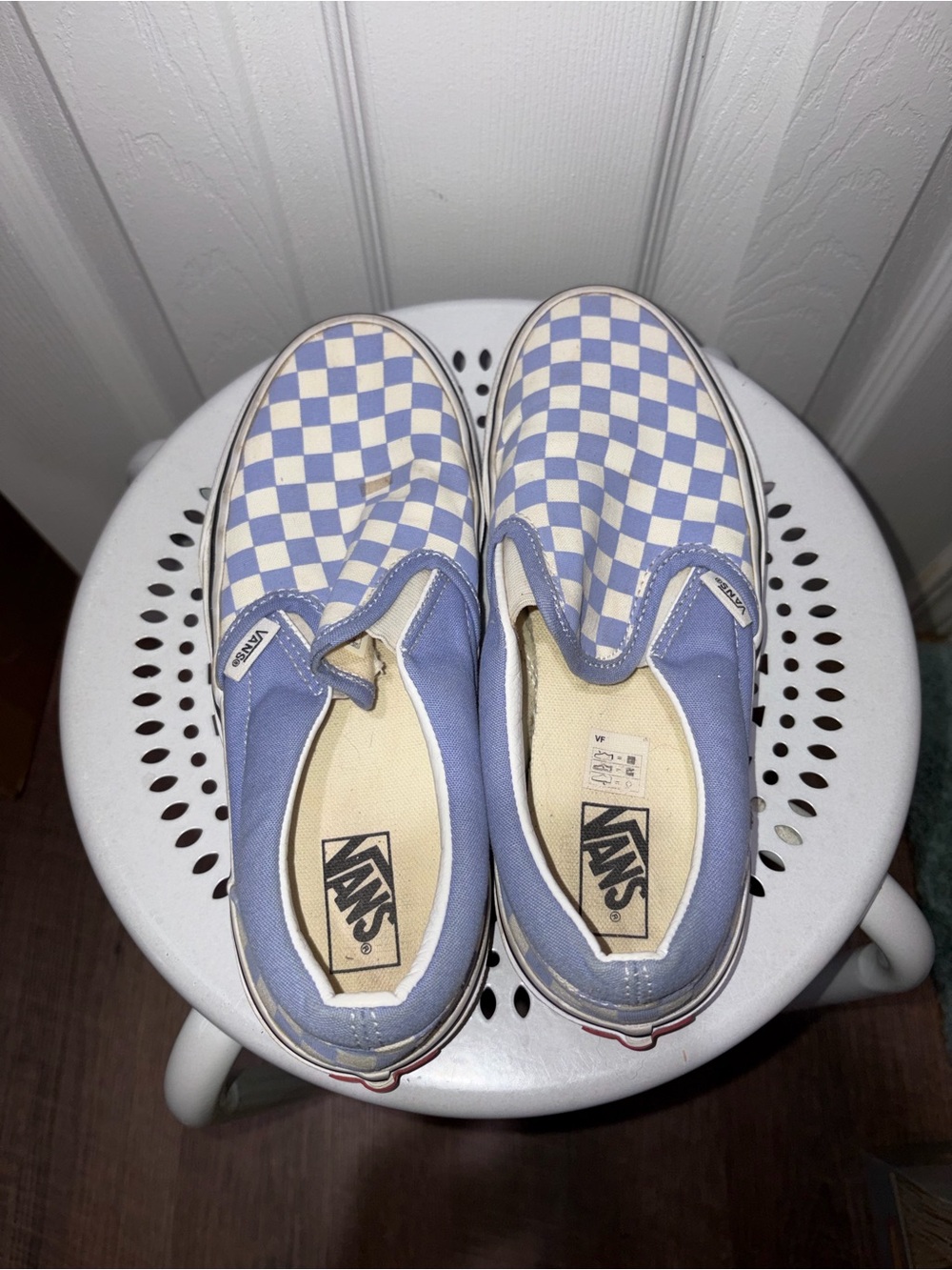 Vans Kids Slip-On Checkerboard Sneakers - Lavender & White